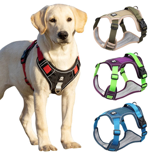 Dog Harness Reflective Midium Large Dogs Tactical Vest Big 1680D Waterproof Oxford Cloth Dog Harnesses Pet Accessoires Supplies