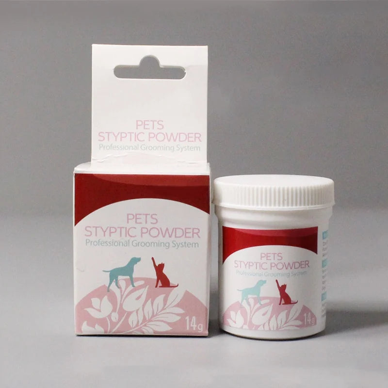 14g Pet Styptic Stop Bleeding Powder Dog Cat Birds Anti-inflammatory Antibacterial Broken Injury Traumatic Hemostatic Powder