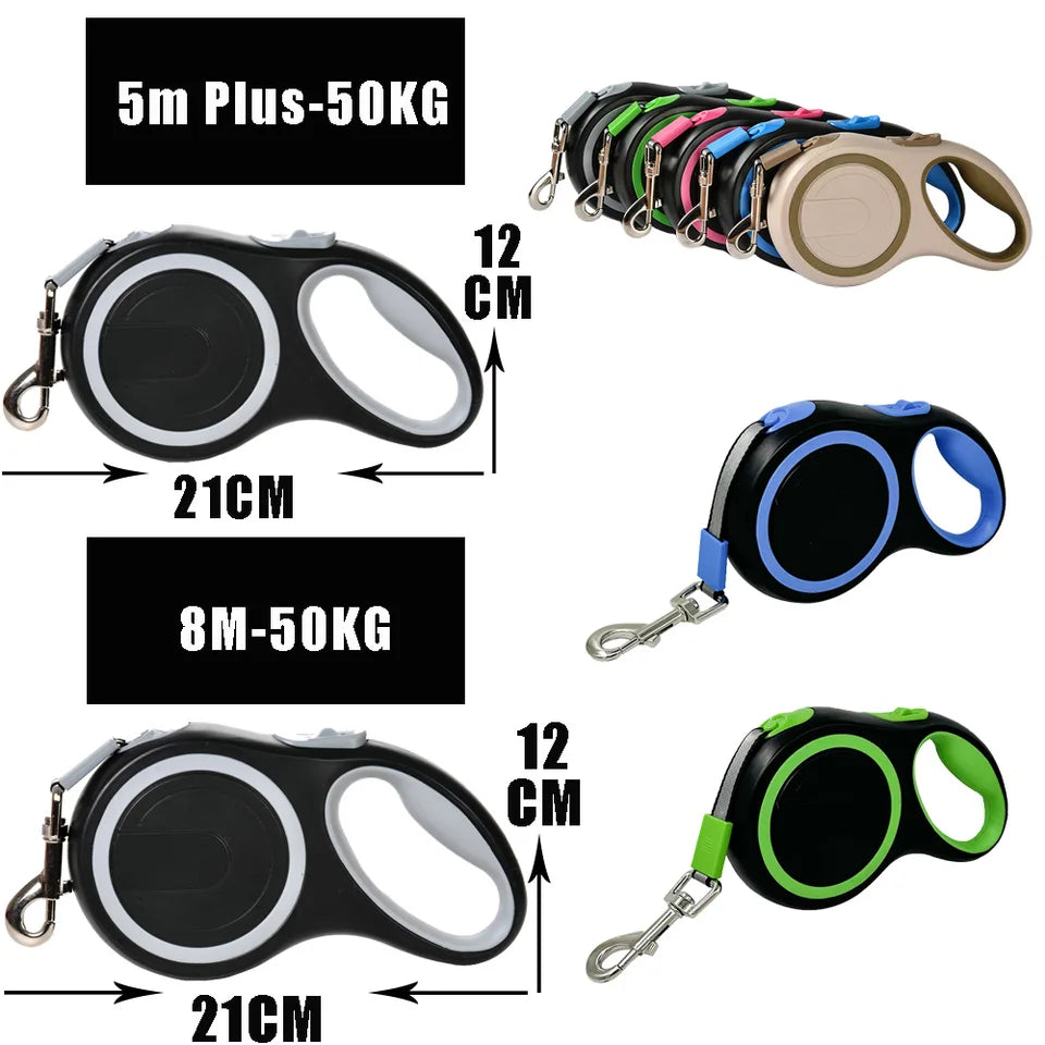 5m 8m 50kg Dog Leash Retractable Roulette Collar for Small Big Dogs Accessories Adjustable Durable Walking Hiking Bulldog Rope