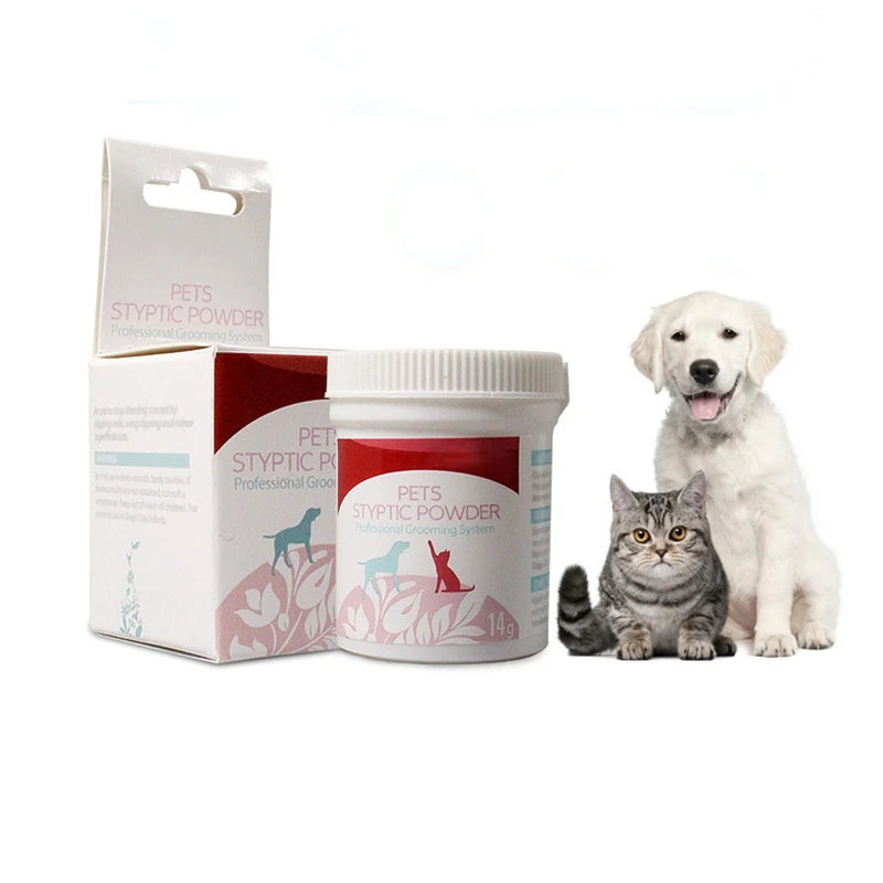 14g Pet Styptic Stop Bleeding Powder Dog Cat Birds Anti-inflammatory Antibacterial Broken Injury Traumatic Hemostatic Powder